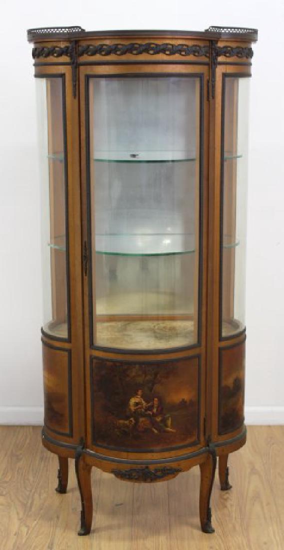 Vernis Martin Curio: Gilt bronze mounted. Approx. 63 1/4" H x 28" W x 17 1/2" D.