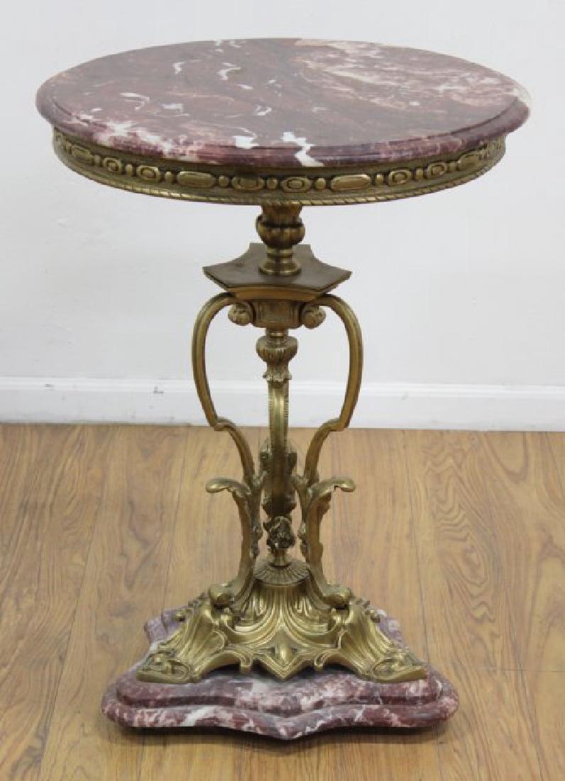 Bronze & Marble Top Side Table (1 of 4)