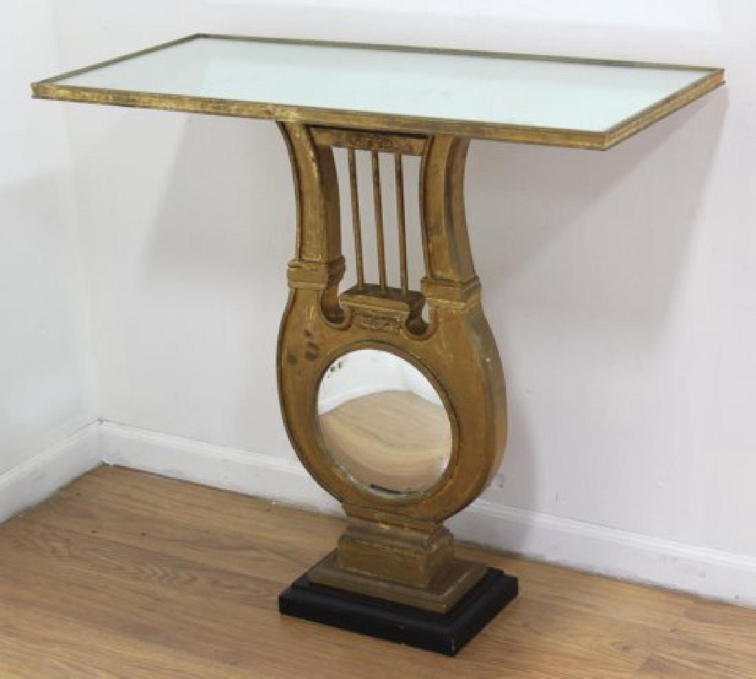 Empire Style Giltwood Pier Table with Lyre Support (1 of 4)