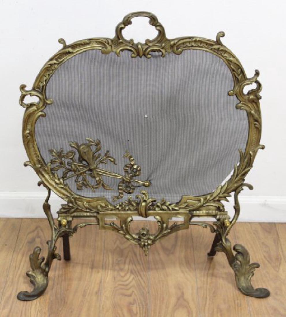 Louis XV Style Cast Brass Fire Screen (1 of 3)