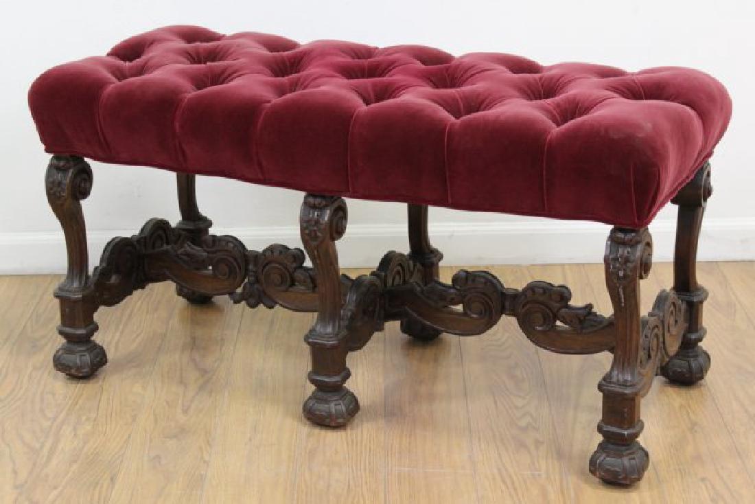 Renaissance Style Walnut Window Bench (1 of 4)