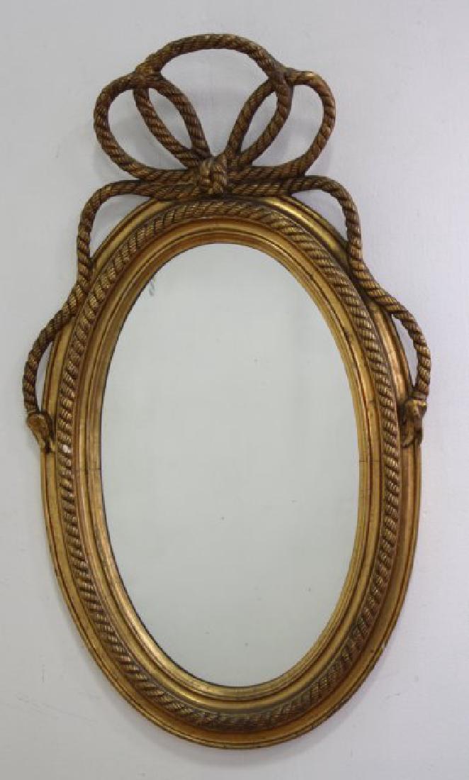 Gilt Framed Oval Bowknot Mirror (1 of 3)