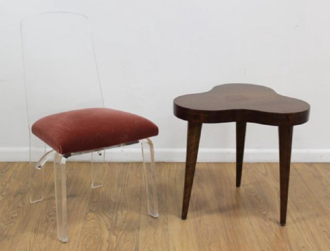 Mid-Century Amorphous Side Table & Lucite Chair (1 of 5)