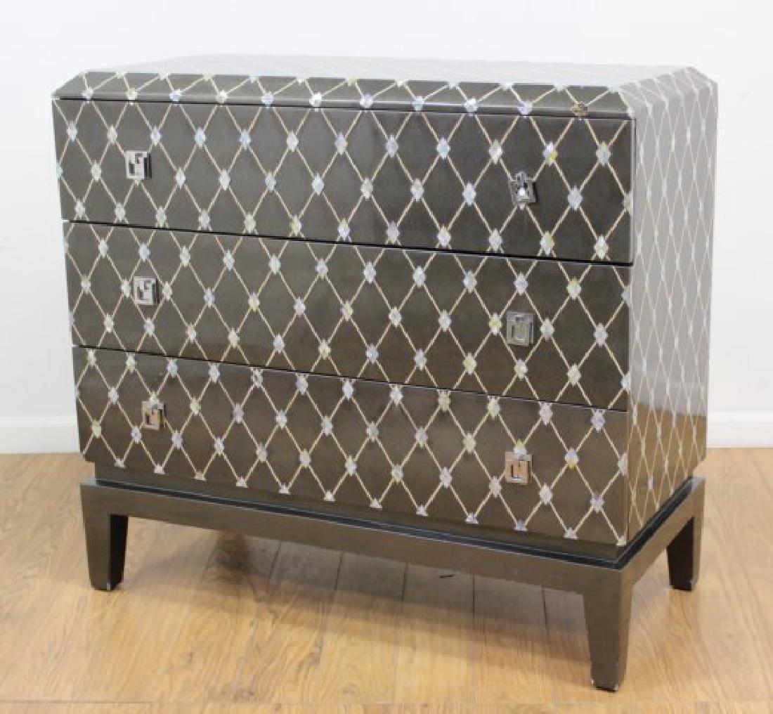 Mother of Pearl Inlaid Lacquered Chest (1 of 5)