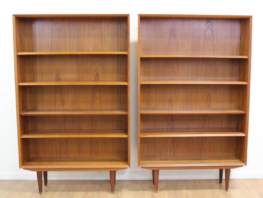 Pair Danish Modern Teak Open Bookcases (1 of 4)