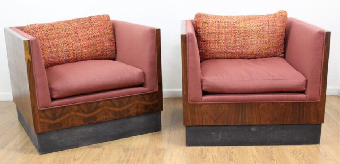 Pair Milo Baughman Rosewood Club Chairs (1 of 3)