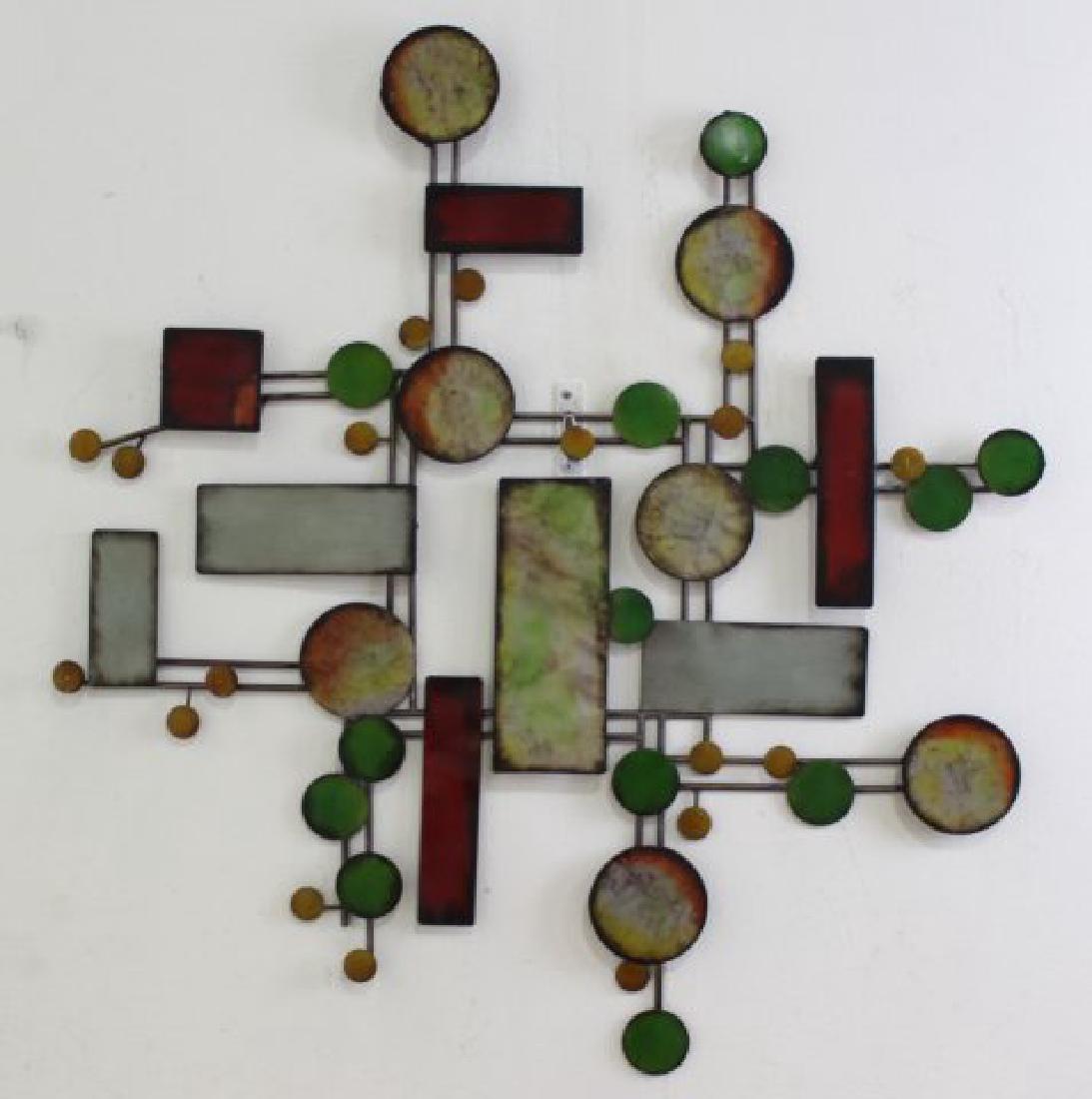 Modern Paint Decorated Metal Wall Sculpture (1 of 3)