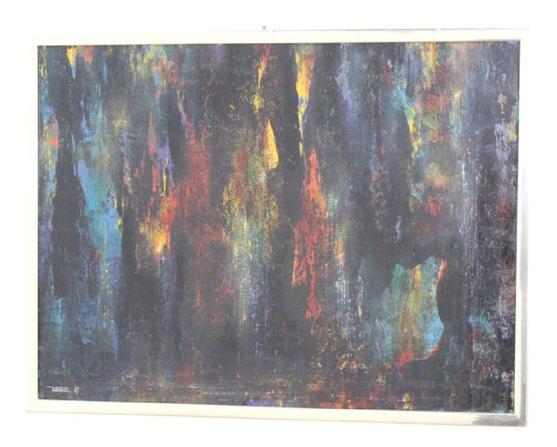 Leonardo Nierman, Oil on Masonite: Signed and dated lower left. Approx. 23" x 31" unframed, 25" x 33" framed.