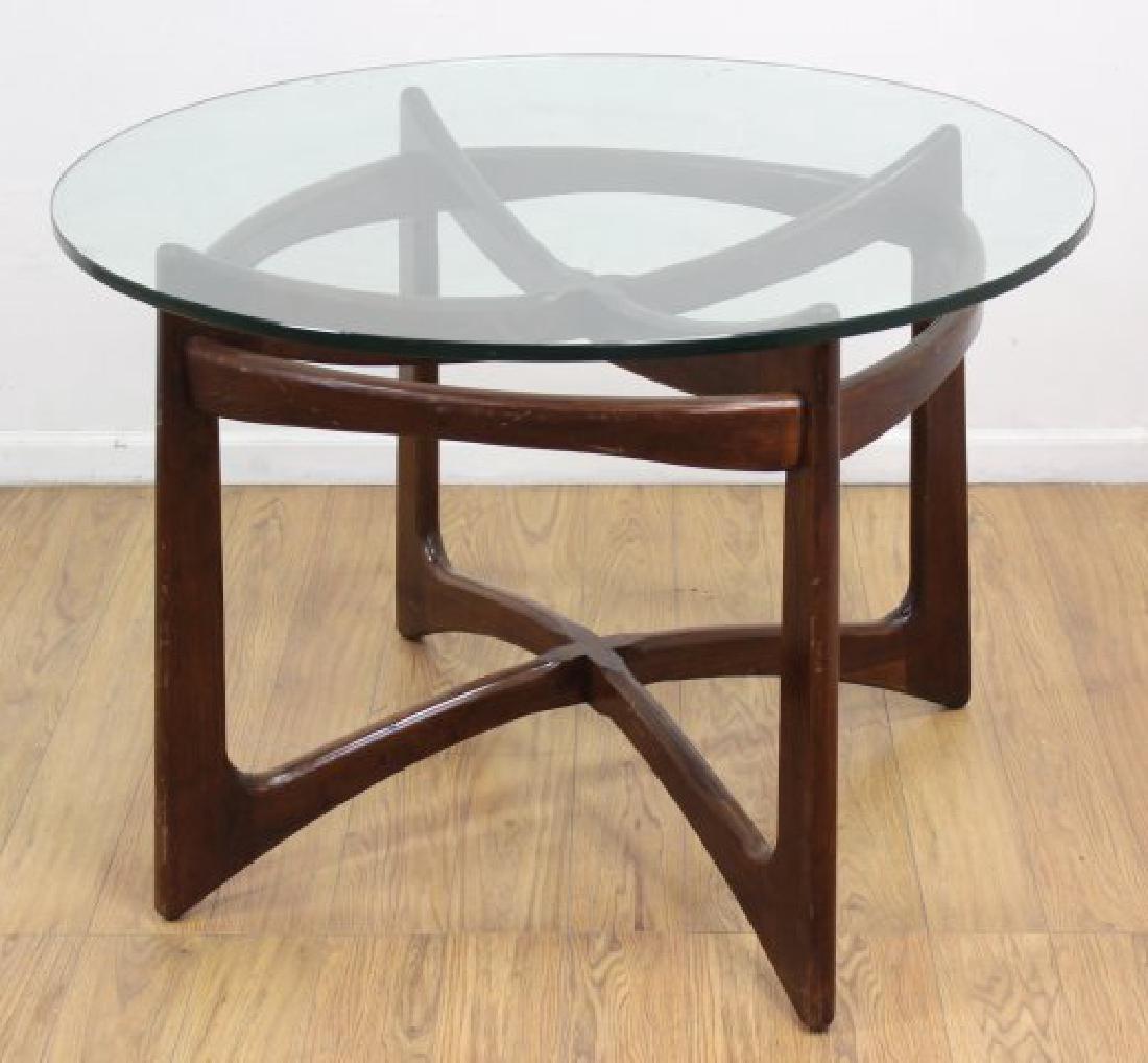 Adrian Pearsall Mahogany Breakfast Table: Approx. 29" H x 48" diameter.