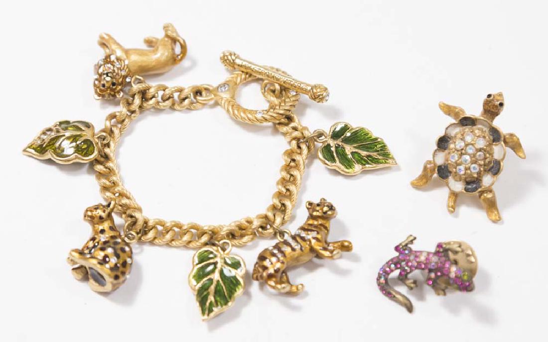 Jay Strongwater Charm Bracelet & 2 Pins (1 of 5)