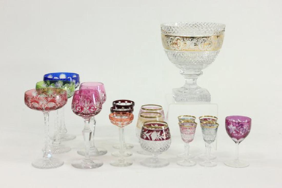 Lot of 17 Bohemian Cut to Clear Glasses (1 of 10)