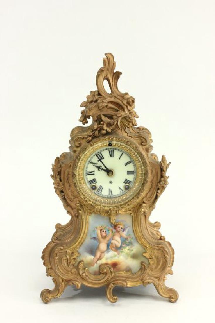 Gilt Metal Ansonia Mantel Clock (1 of 8)