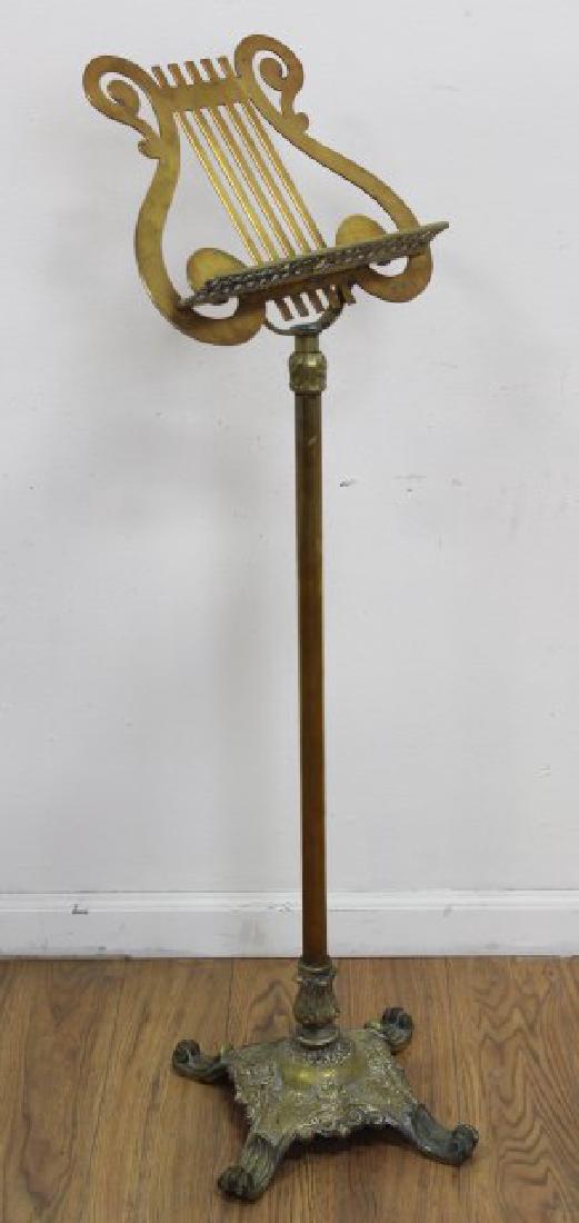 Brass Music Stand: Approx. 42" H.
