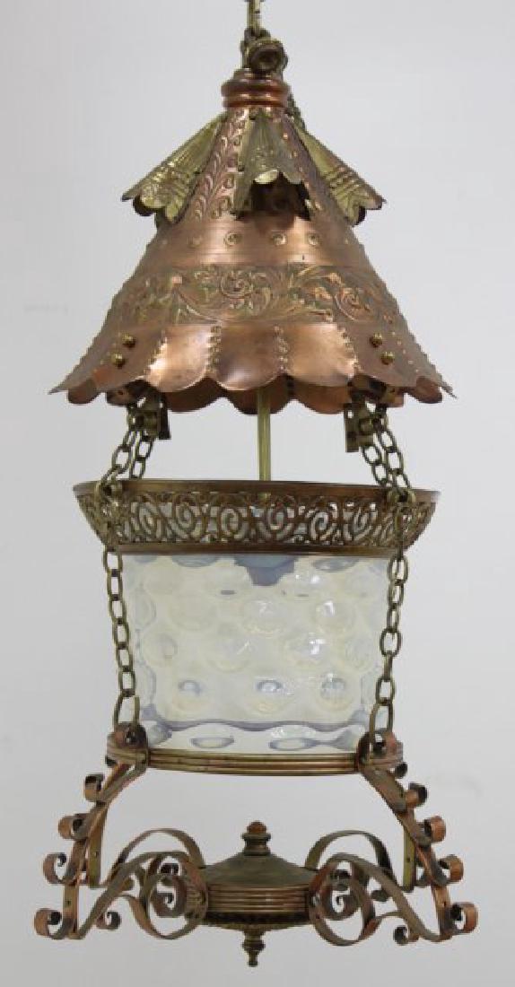 Hammered Copper & Metal Moroccan Style Chandelier (1 of 3)