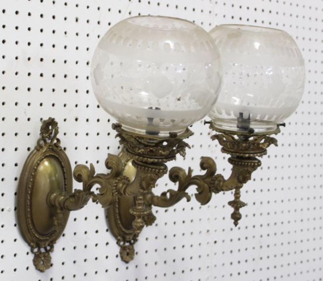 Pair Empire Style Bronze Single-Arm Sconces (1 of 2)