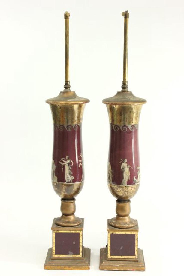 Pair Reverse Painted Lamps (1 of 7)