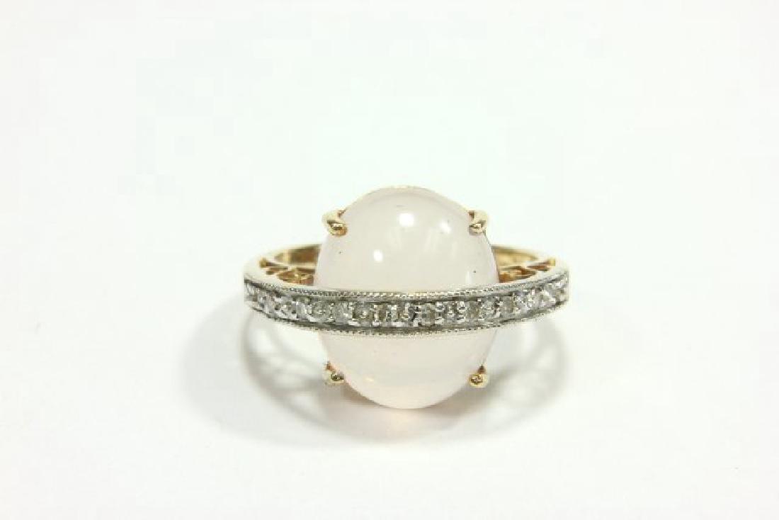 14K Yellow Gold Quartz & Diamond Cocktail Ring (1 of 3)