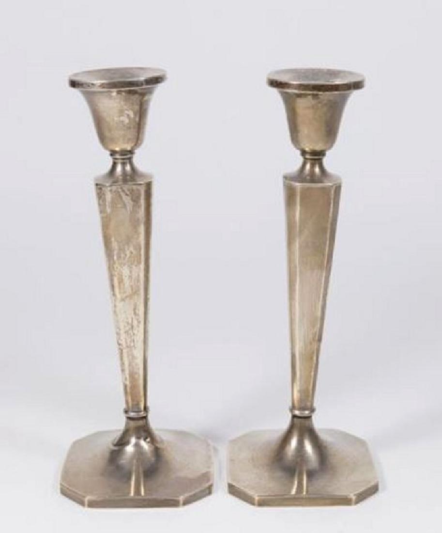 :Pair B&M Sterling Silver Weighted Candlesticks (1 of 4)
