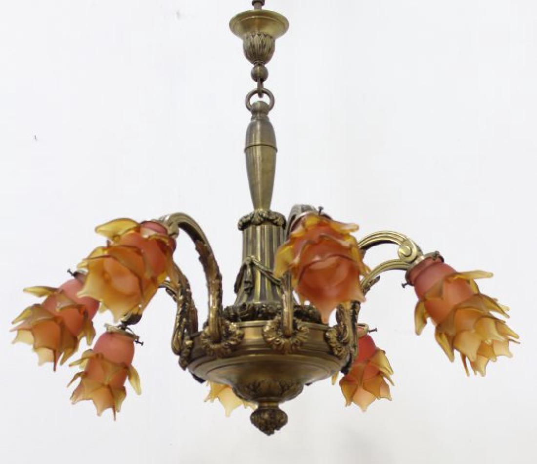 Neoclassic Style Bronze 8-Light Chandelier (1 of 5)