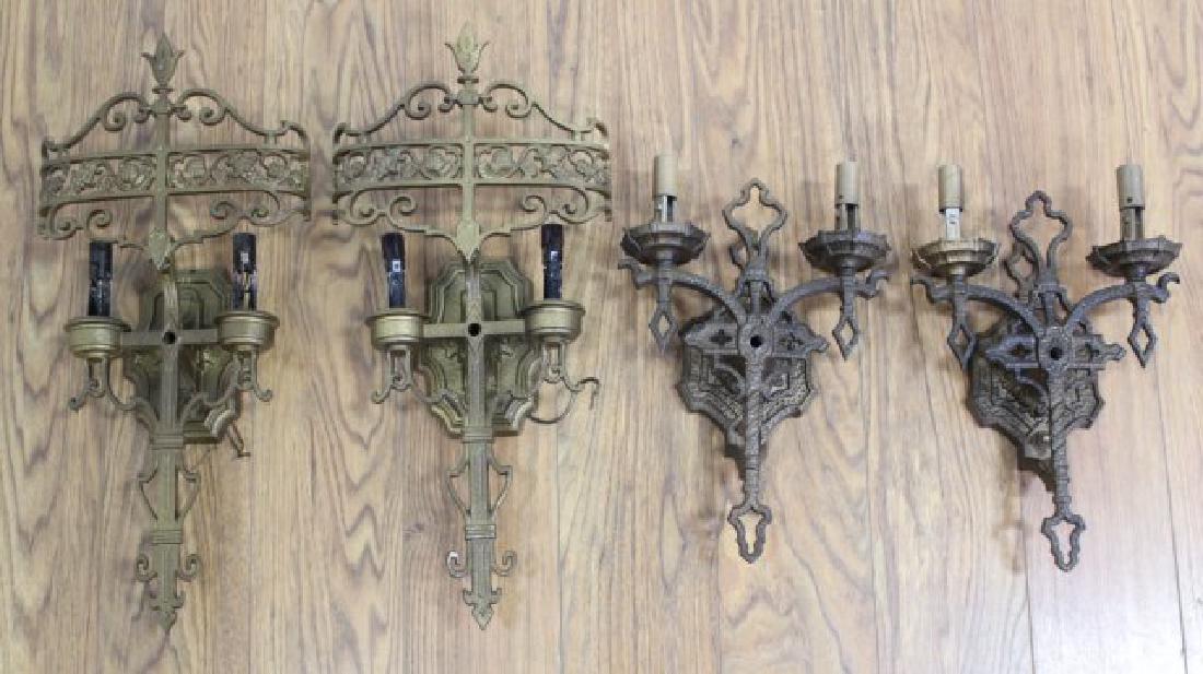 2 Pairs Gothic Style Metal 2-Light Sconces (1 of 4)