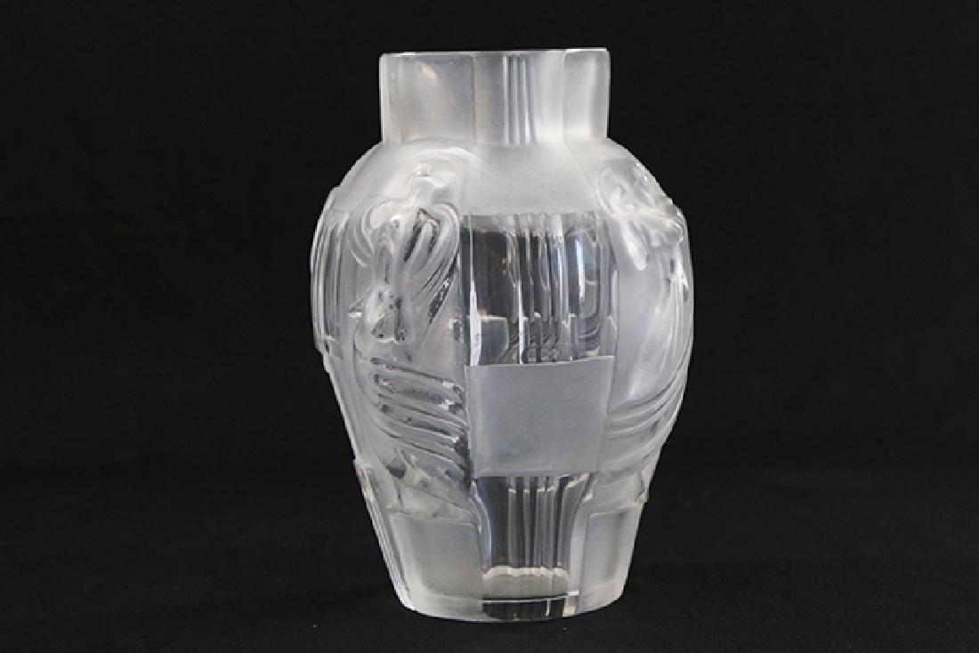 Lalique Frosted Clear Glass Vase: Model 13-405. Signed Lalique France. Approx. 9 1/2" H. (6221)