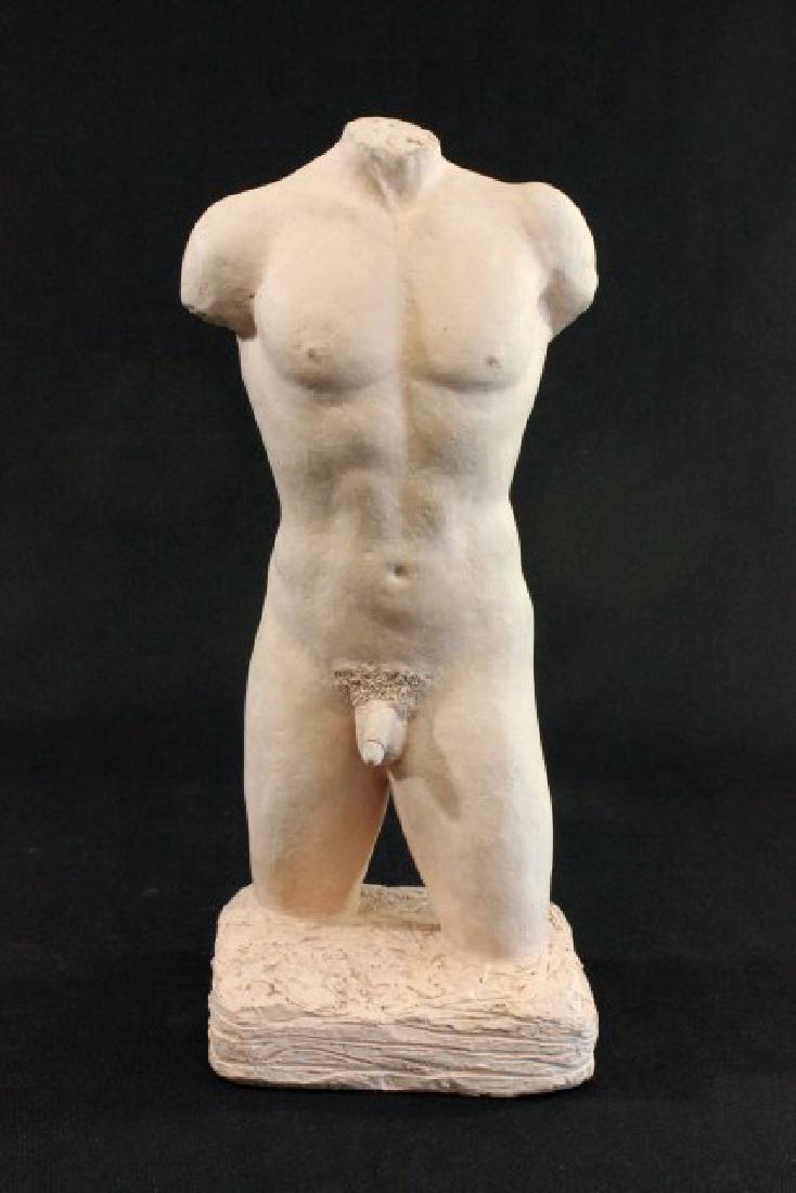 Terracotta Male Nude Torso: Approx. 14 1/2" H. From a N.Y.C. collector. From the Adonis Collection.