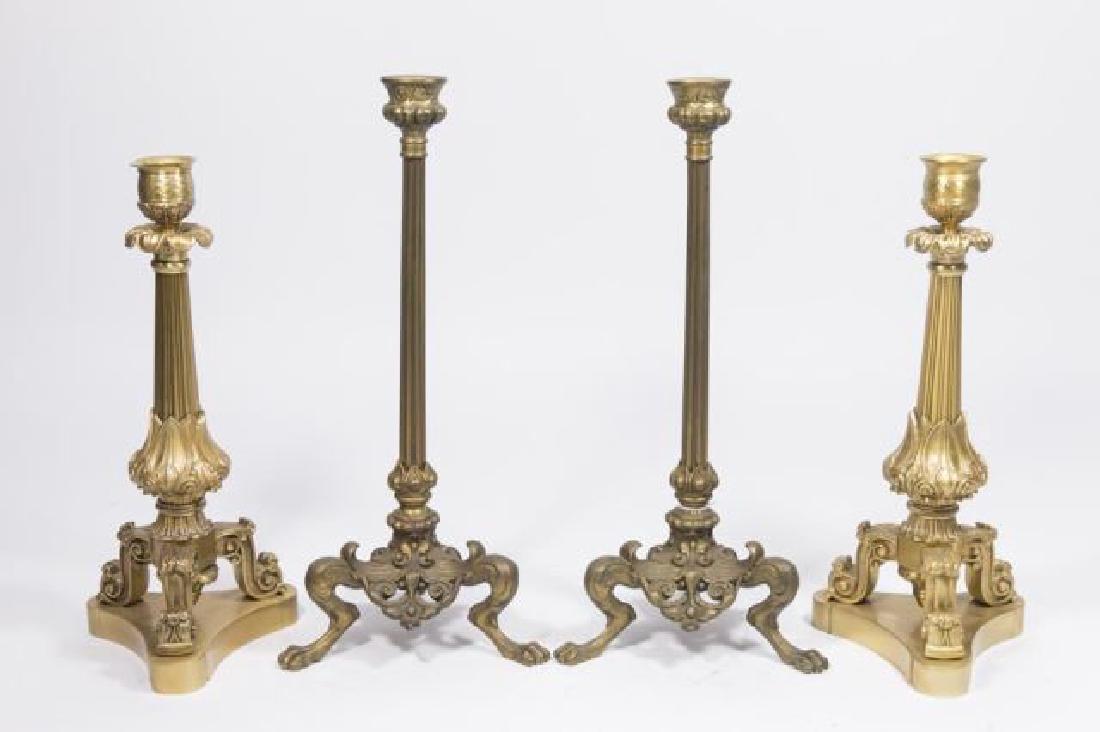 :2 Pairs Victorian Bronze Candlesticks (1 of 5)