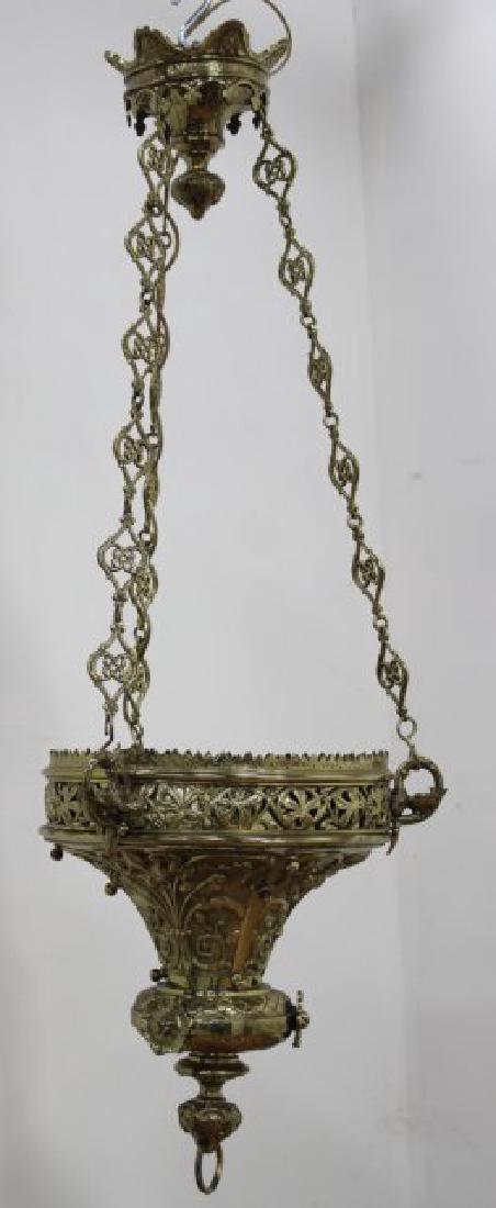 Victorian Polished Brass Sanctuary Hall Light (1 of 5)