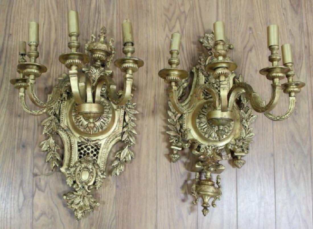 Pair Gilt Bronze 4-Arm Sconces (1 of 5)