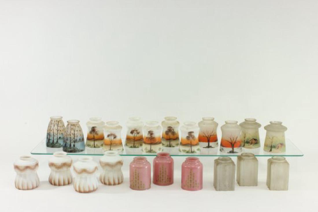 Lot of 22 Shades: Most hand painted. Some with chips.