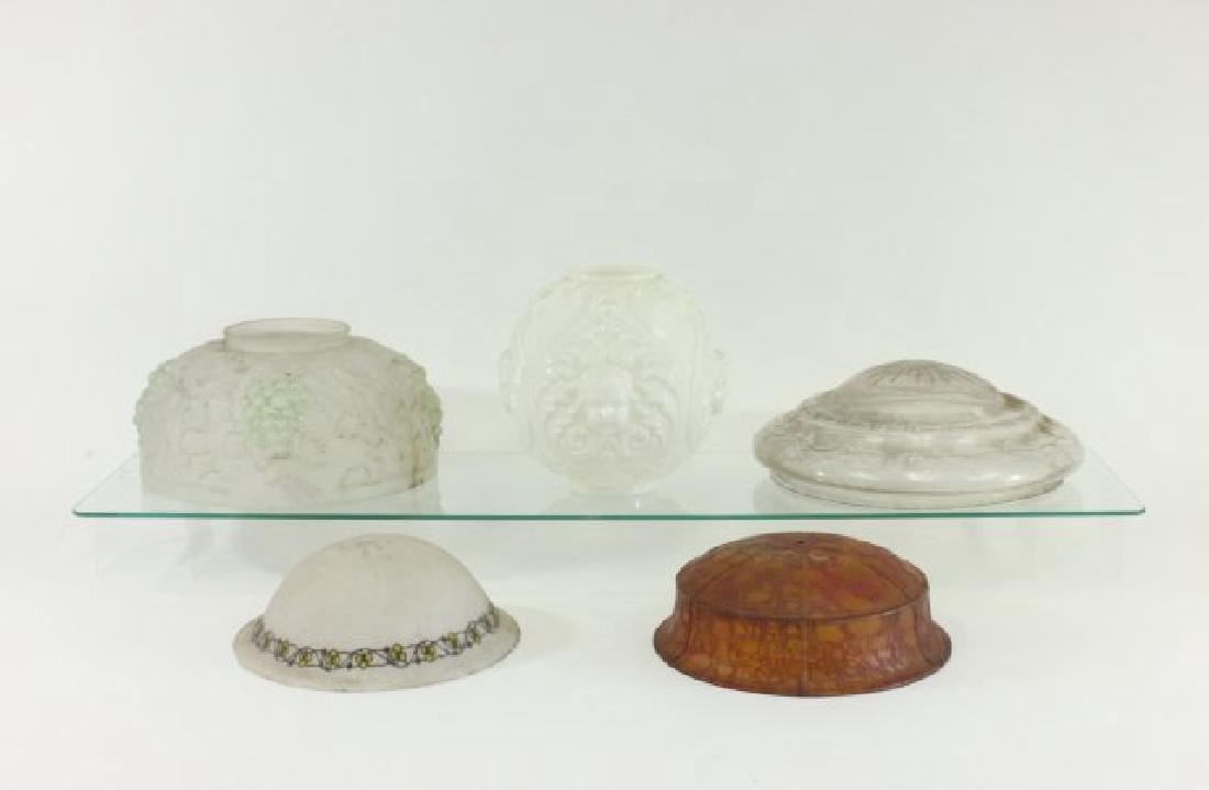 Lot of 5 Glass Shades (1 of 3)