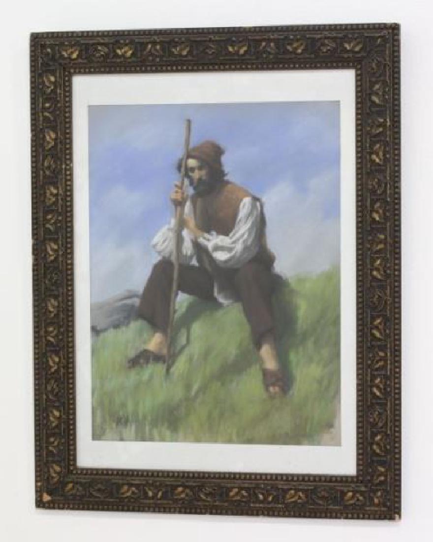 Michelson, Peasant: Pastel. Signed lower right. Approx. 23" H x 17" W sight, 33" H x 27" W framed.