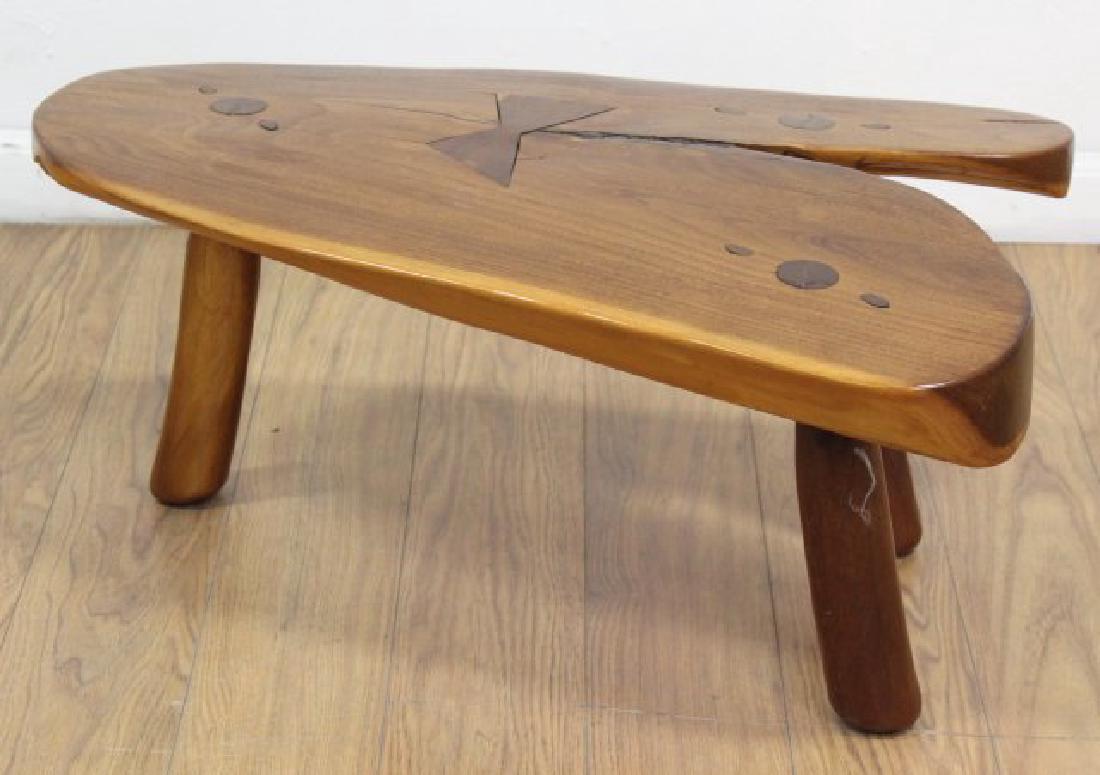 Low Coffee Table After Nakashima: Santa Maria Guido, Mex. Approx. 11 1/2" H x 28" W x 15" D. (6221)