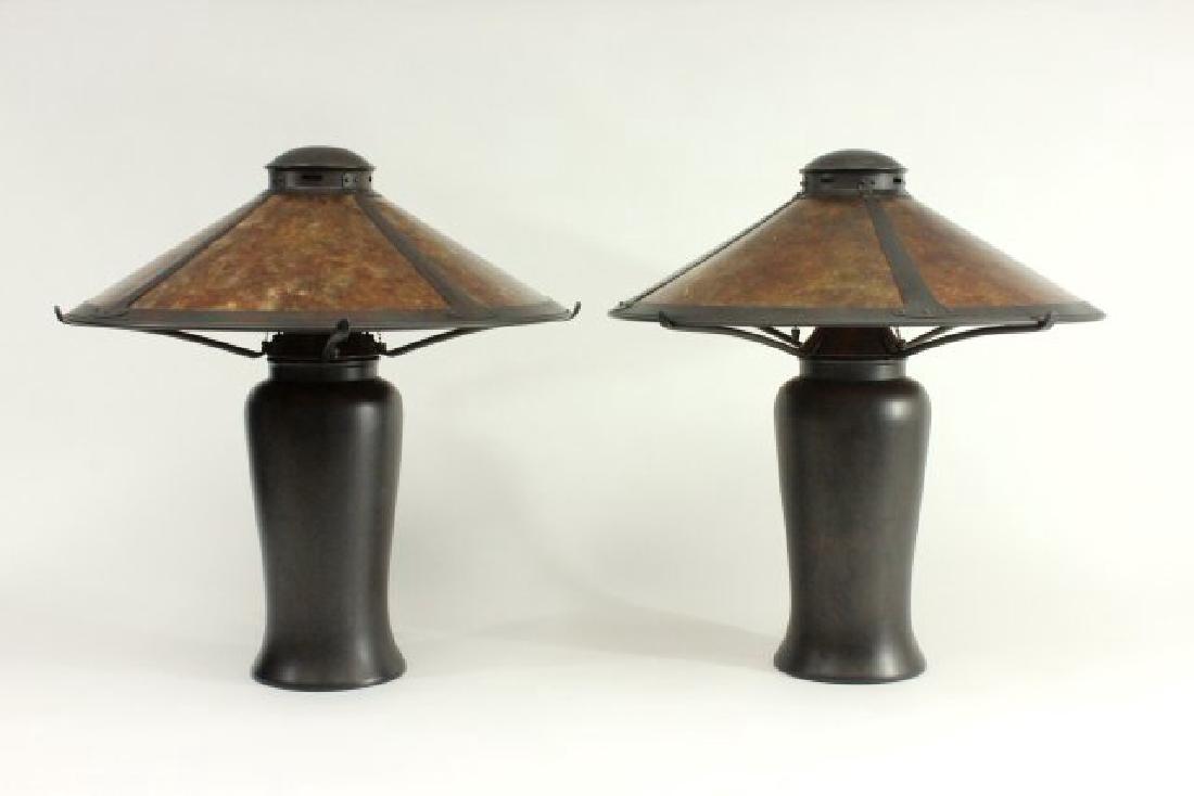 Pair Dirk Van Erp Style Mica & Copper Lamps (1 of 6)