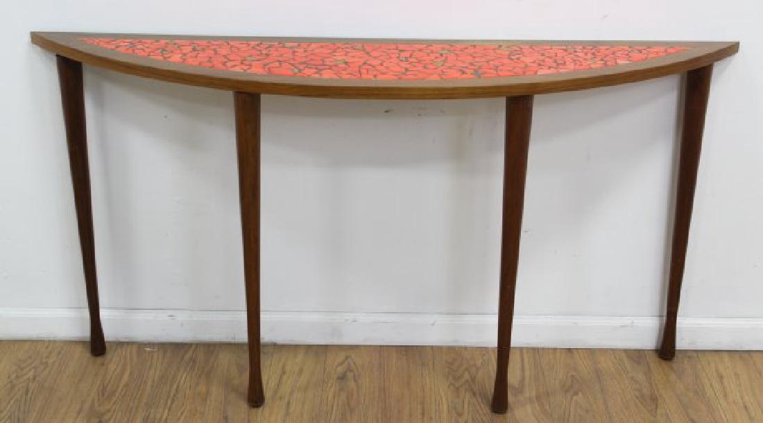 Custom Walnut & Tessellated Tile Top Console (1 of 5)
