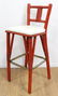 4 Red Lacquer Rattan Bar Stools - 2