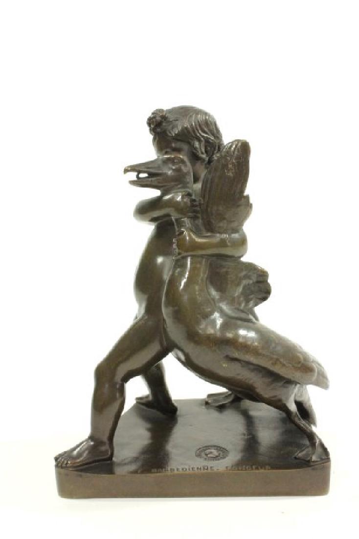 Bronze Sculpture, Putto Holding a Goose (1 of 6)