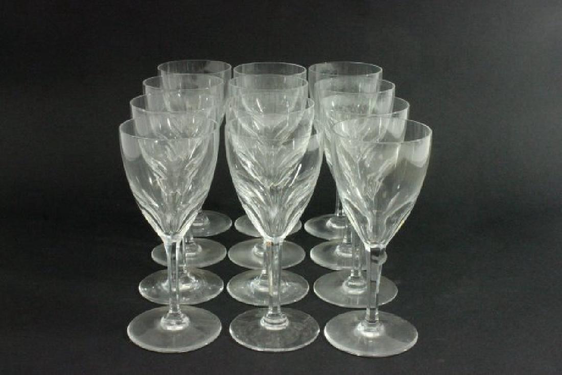 12 Baccarat Clear Crystal Genova Wine Glasses: Approx. 6 1/2". (6087)