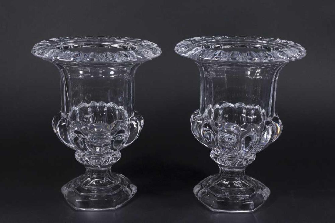 Pair Cut Crystal Baccarat Quality Glass Urns (1 of 4)