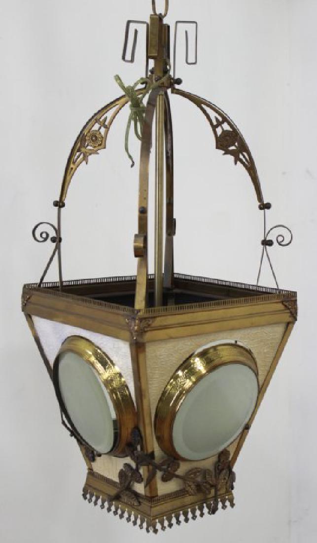 Brass & Painted Metal Hall Lantern (1 of 4)