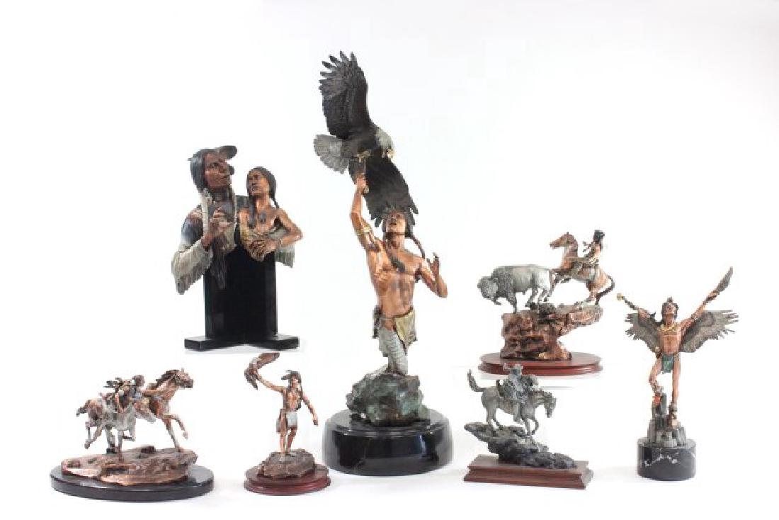 7 Patinated Mixed Media Pewter & Bronze Sculptures (1 of 3)