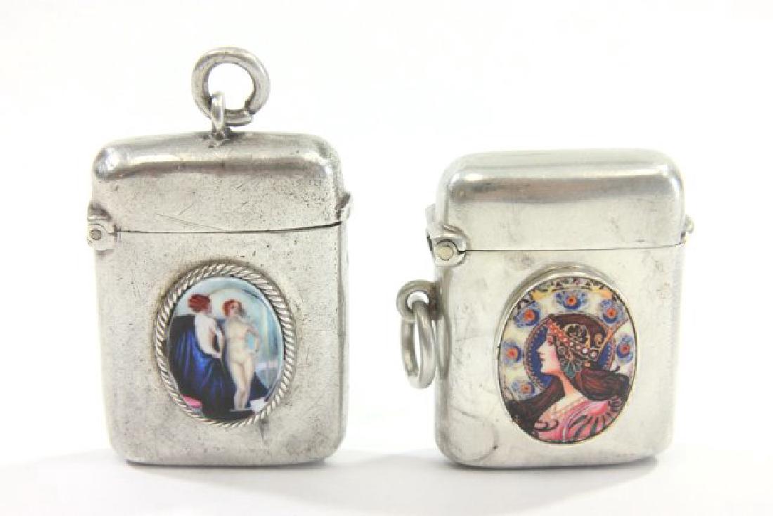 2 English Sterling Silver Enameled Matchsafe (1 of 7)