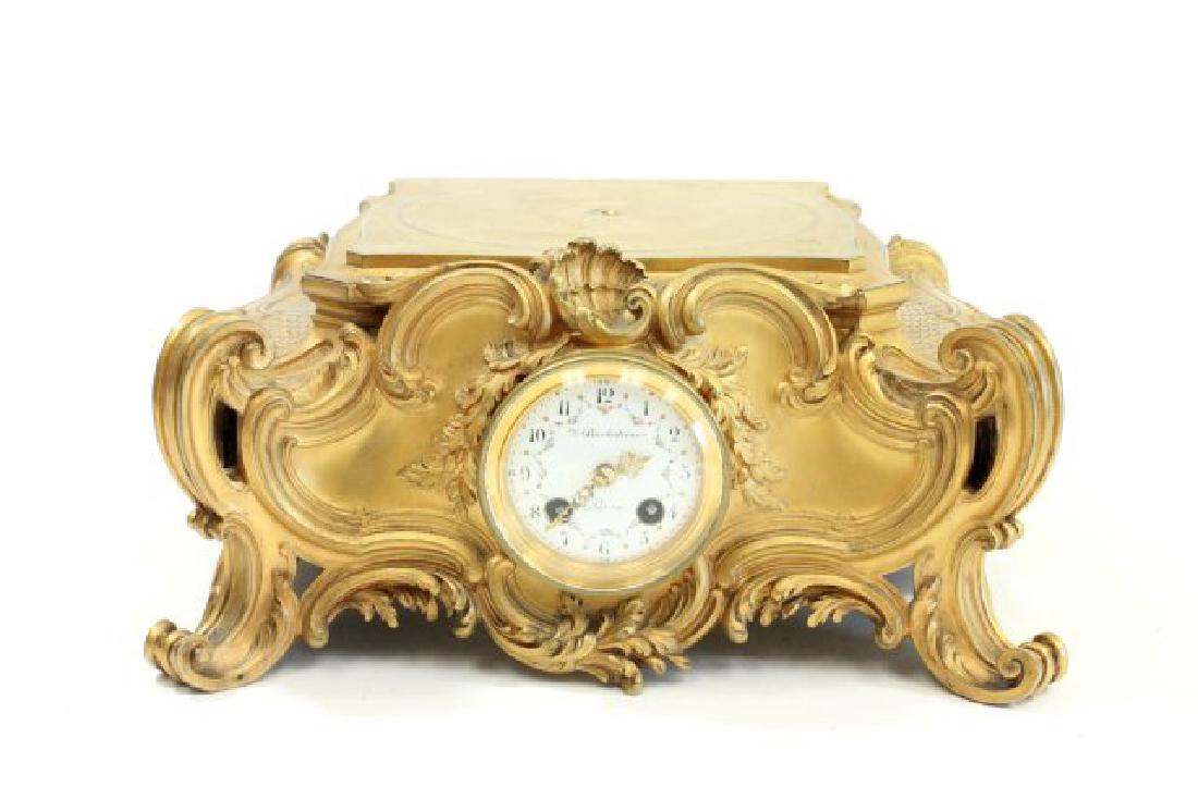 Barbedienne Baroque Gilt Bronze Clock (1 of 5)