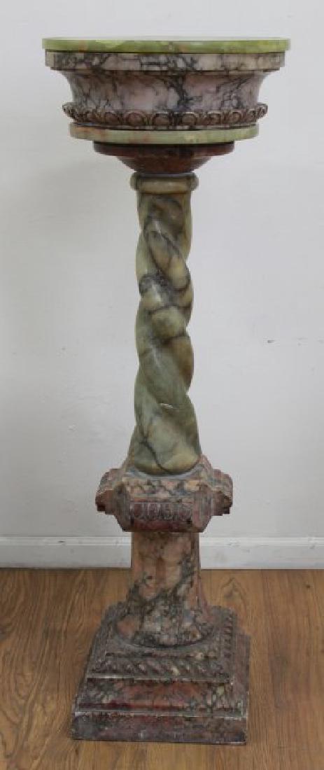 Alabaster Pedestal with Round Onyx Top (1 of 5)