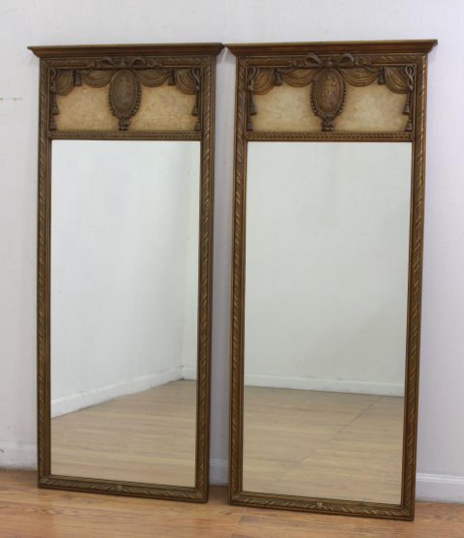 Pr Neoclassic Style Giltwood Cream Painted Mirrors (1 of 3)