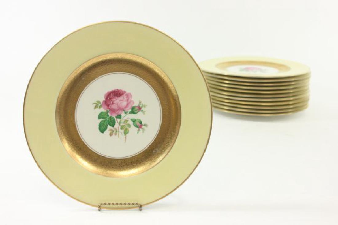 12 Service Plates, Fondeville, New York: Approx. 10 3/4" D.