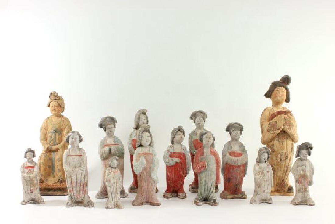 Chinese Tomb Figures, Terracotta Pottery (1 of 3)