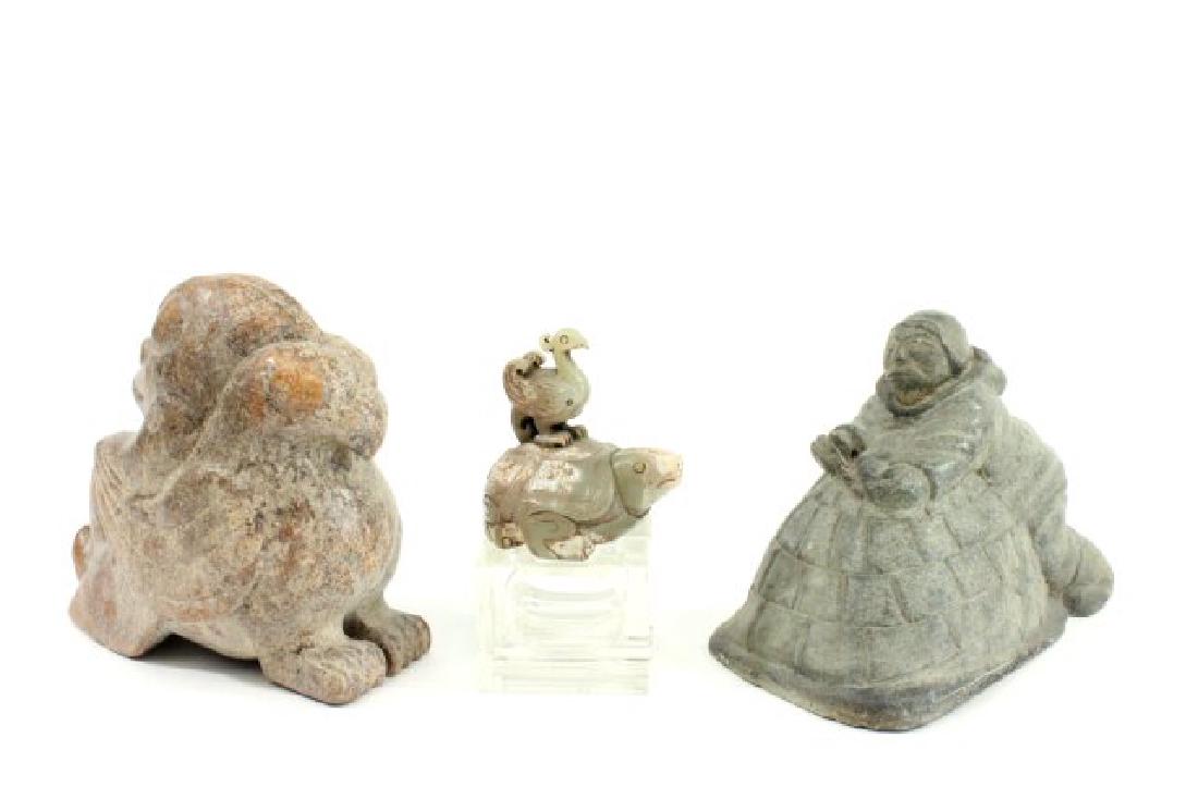 2 Soapstone Figures & Small Box (1 of 8)