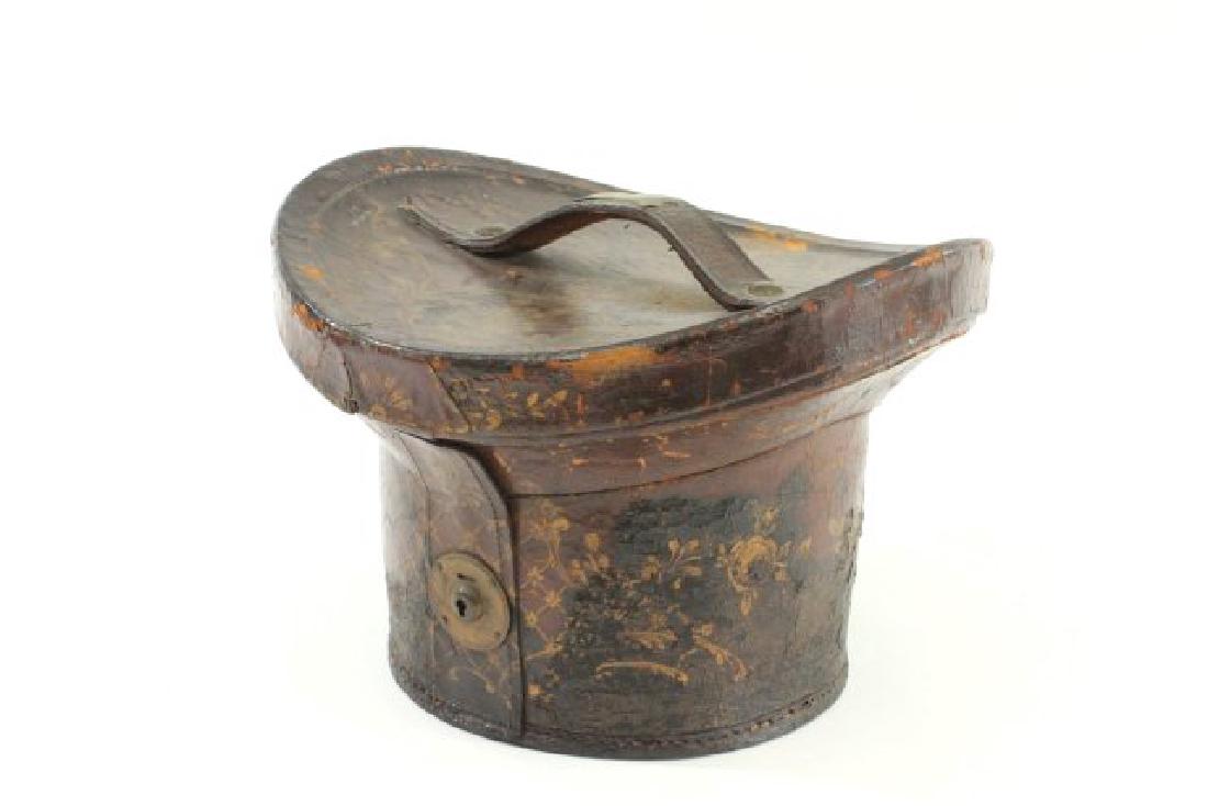 Early 19th Century Leather Hat Box (1 of 4)