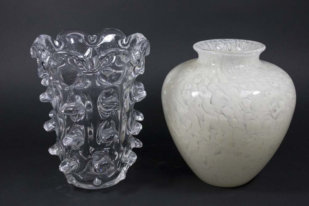 Schneider Signed Crystal Vase & Blown Glass Vase (1 of 5)